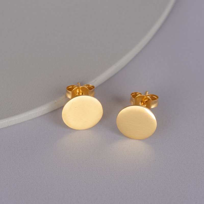 Boucles d'oreilles Femme Carador minimaliste disque or 375/000