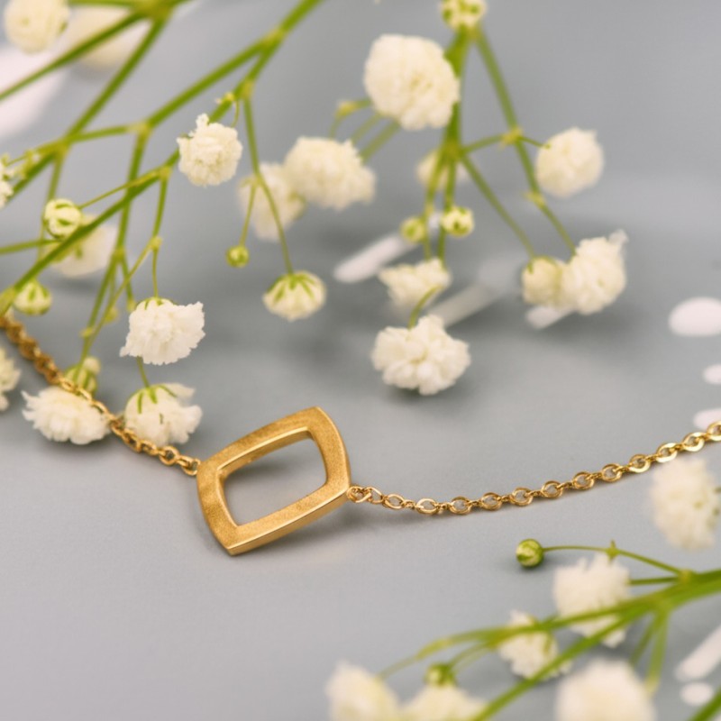 Bracelet femme Carador Carré collection graphique en or jaune 375/000 346BR