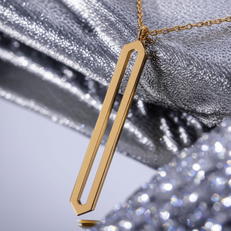 Collier Femme Carador minimaliste hexagne or 375/000