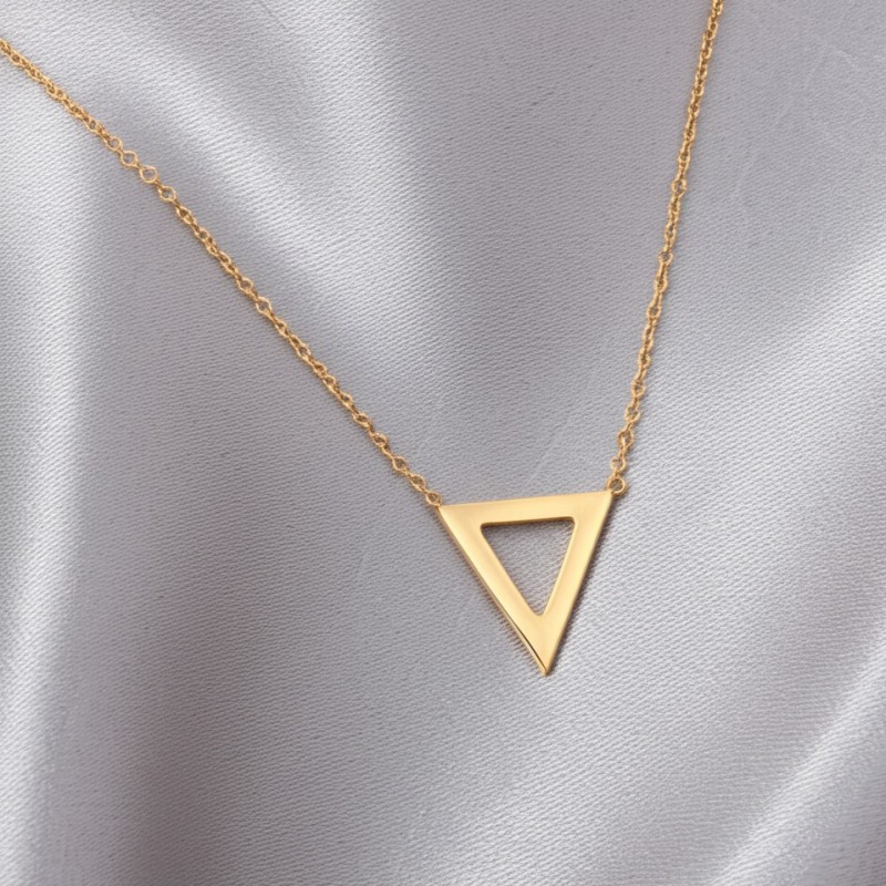 Collier Femme Carador minimaliste triangle or 375/000