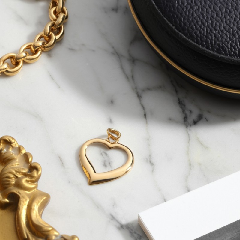 Pendentif  cœur en Or jaune 750/000  CARADOR