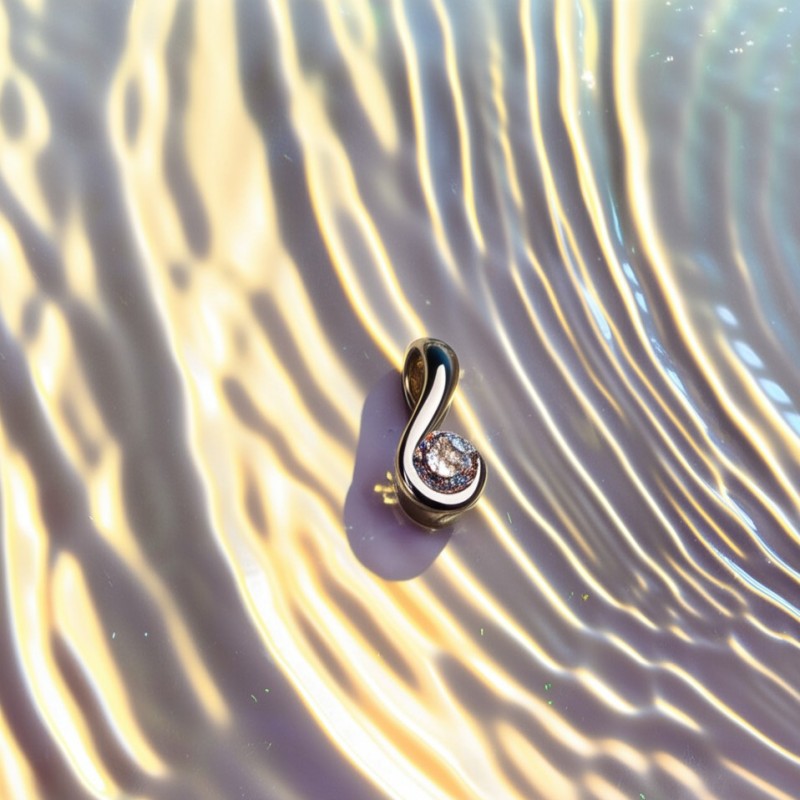 Pendentif Carador solitaire en argent avec oxyde de zirconium