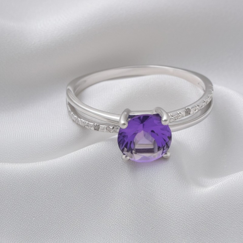 Bague Carador Or blanc 750/000 et Améthyste