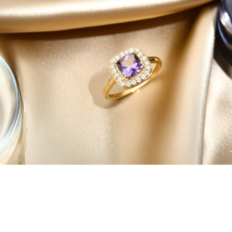 Bague Carador Or jaune 375/000 et Améthyste