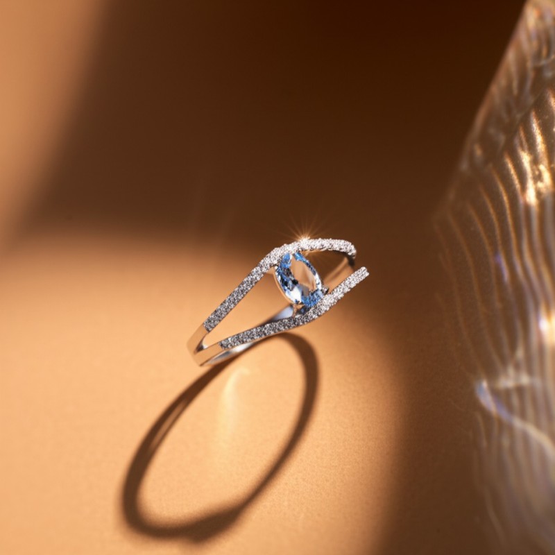 Bague Bijouterie Carador Topaze et or Gris 750/000