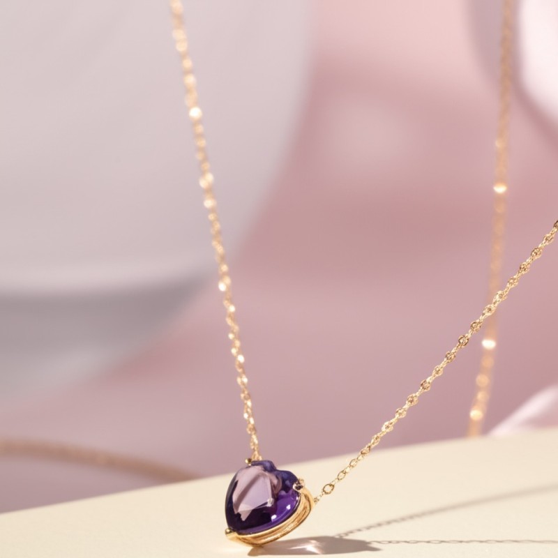 Collier Carador Or jaune 375/000e et Améthyste