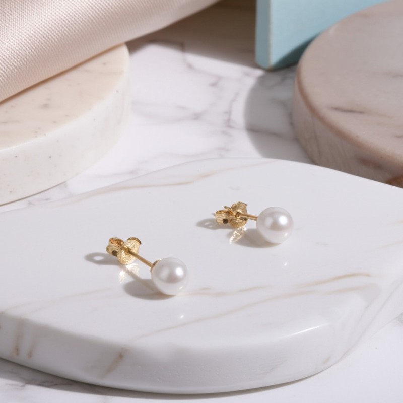 Boucles d'oreilles Carador perles 5 mm en or 375/000