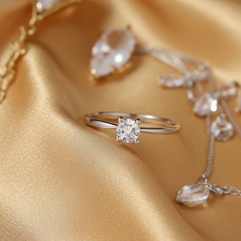 Bague Carador trilogie or blanc 375/000 et oxydes de zirconium