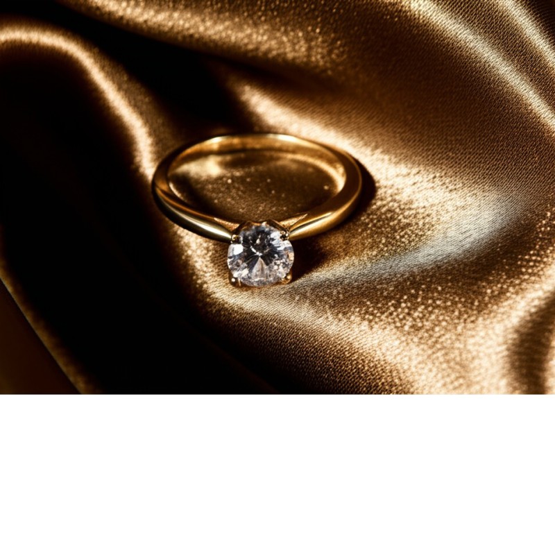 Bague solitaire  Carador en or jaune 375/000 et oxydede zirconium serti 4 griffes