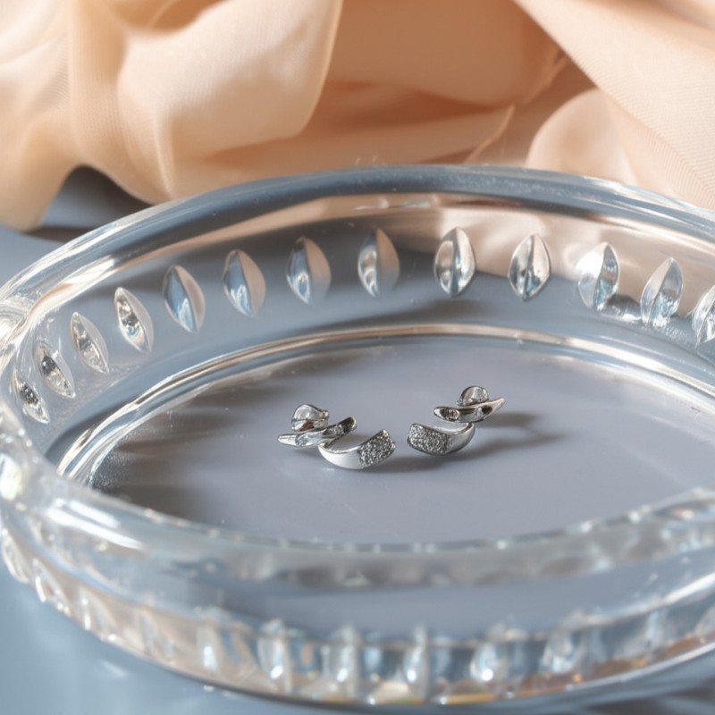 Boucles d'oreilles Carador Or blanc 375/000 et oxydes