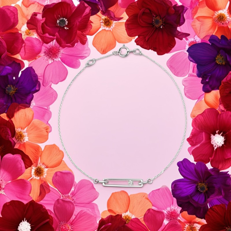 Bracelet Carador Femme en or blanc 375/000 et oxydes de zirconium