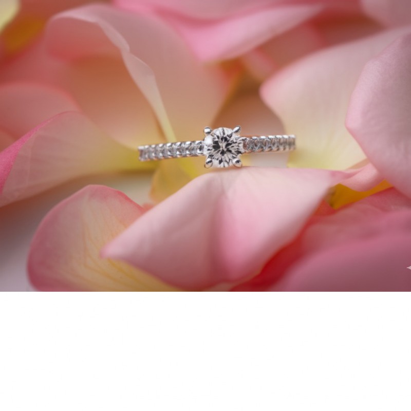 Solitaire oxyde de zirconium Carador classique or blanc 375/000