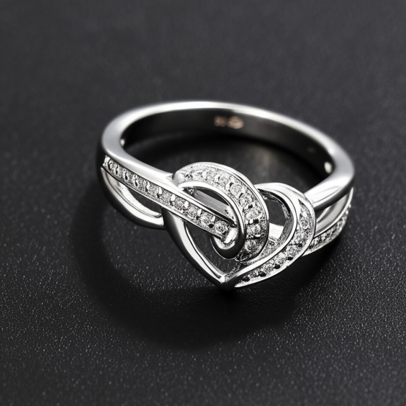 Bague femme carador en argent motif cœur avec oxydes de zirconium