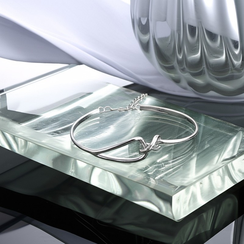 Bracelet rigide femme carador en argent avec oxydes de zirconium