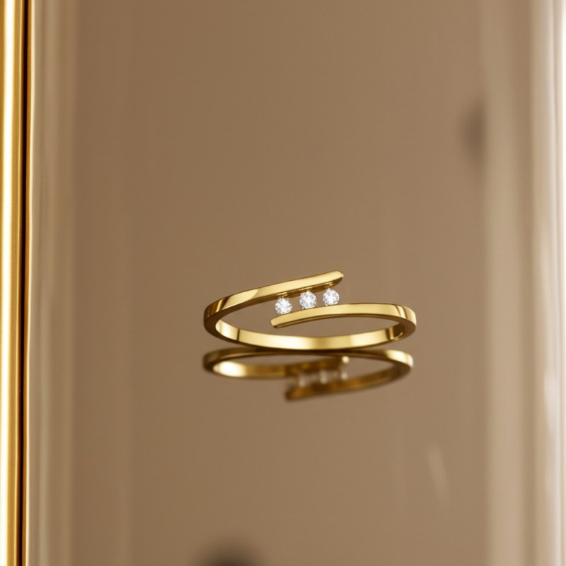 Bague femme -Carador - En or jaune, avec oxydes de zirconium