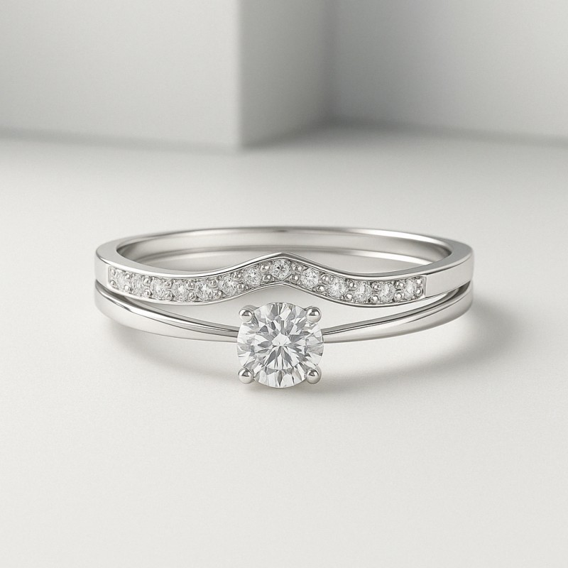Bague fantaisie femme - Carador - En Or blanc, avec oxydes de zirconium