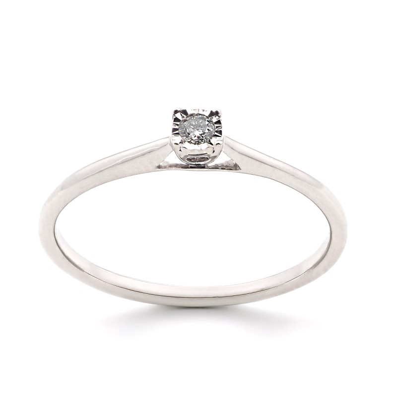 Bague solitaire femme - Carador - En Or blanc, avec diamant