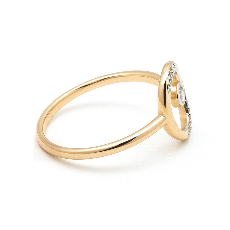 Bague Femme - Carador - En Or, motif rond avec diamant