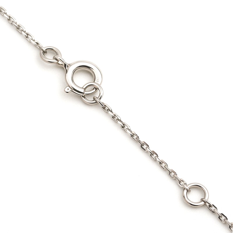Collier Fleur Femme - Carador - En or blanc, avec oxydes de zirconium