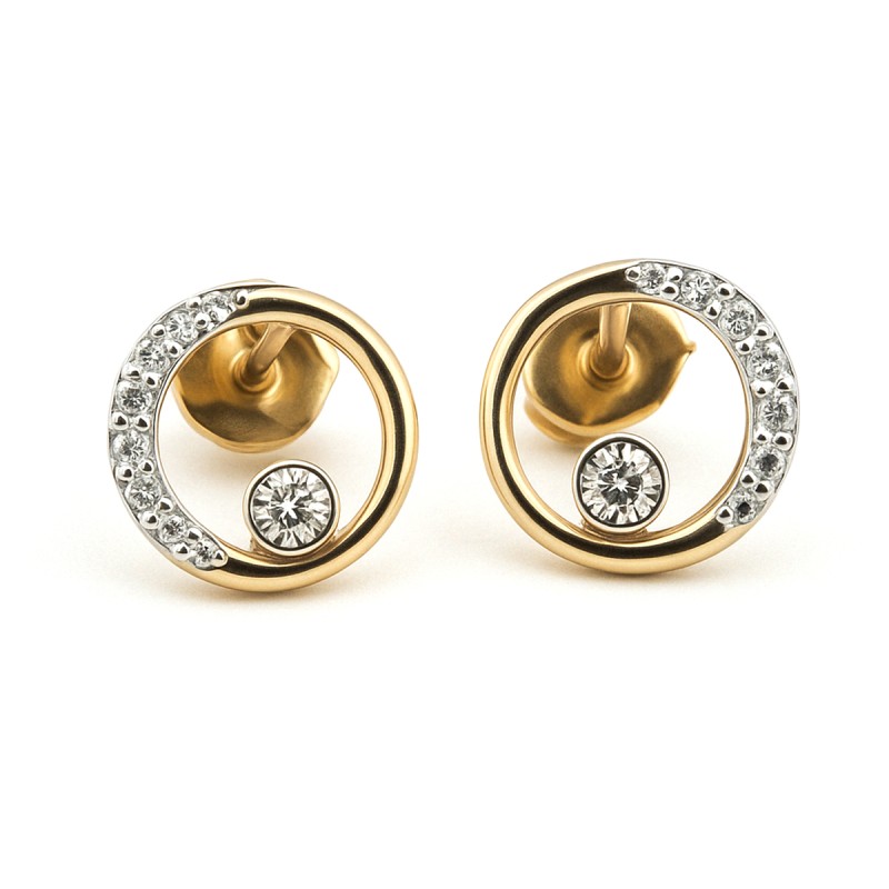 Boucles d'oreilles femme - Carador - Or jaune avec diamants