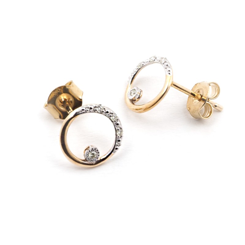 Boucles d'oreilles femme - Carador - Or jaune avec diamants