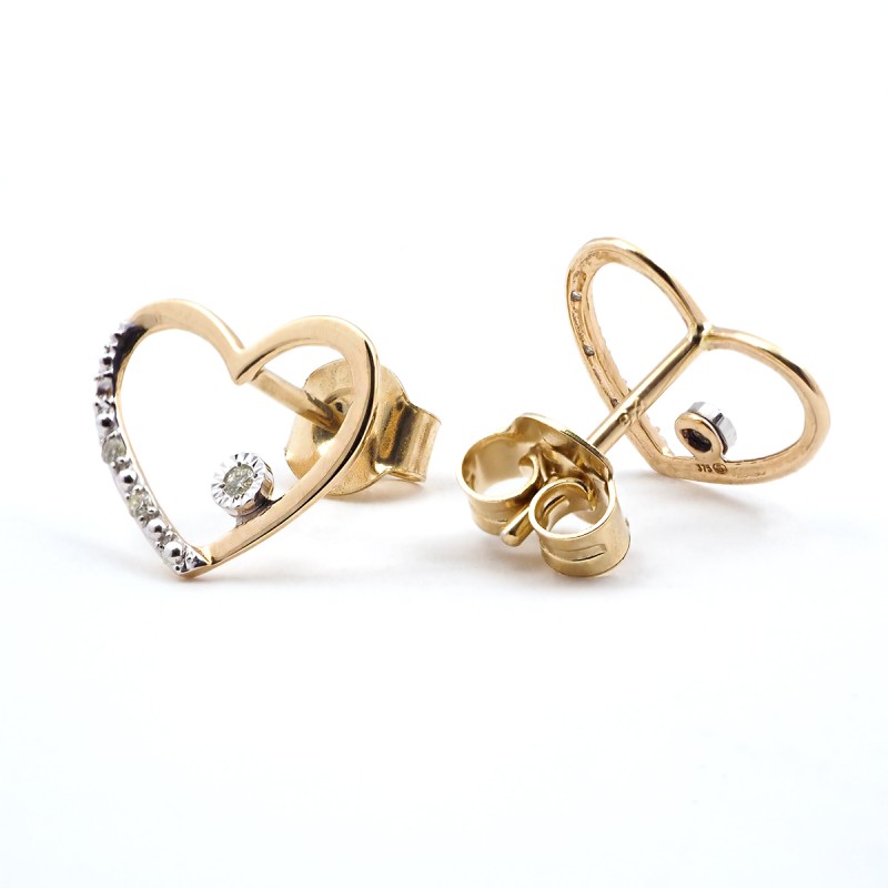 Boucles d'oreilles Femme - Carador - En or jaune - Motif Coeur