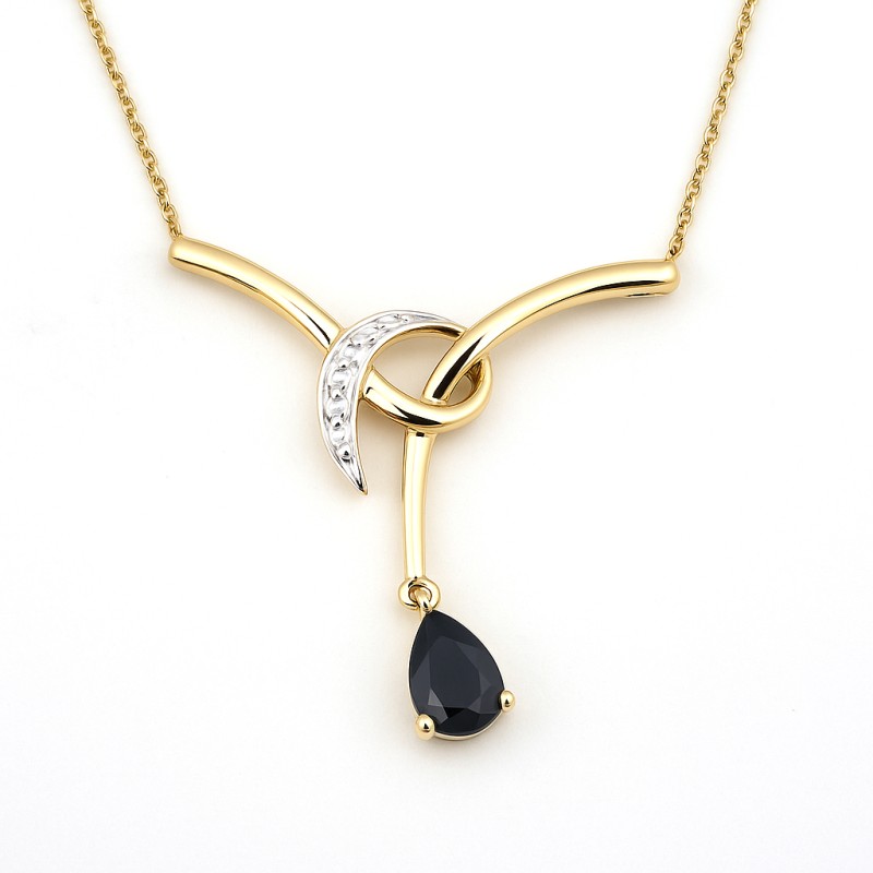 Collier Femme - Carador - En or bicolore jaune, avec Saphir