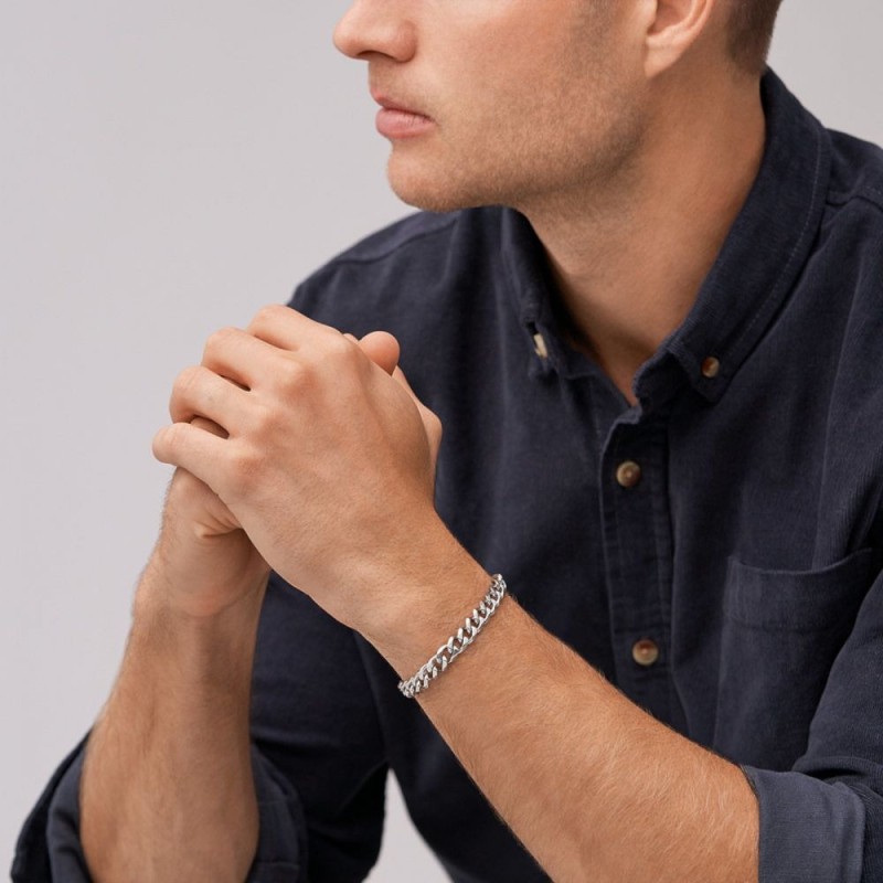 Bracelet Fossil - Ellis Core Chains - acier argenté