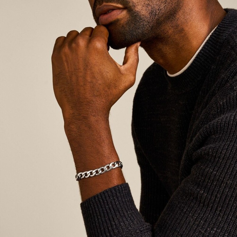 Bracelet Fossil - Heritage D-Link - acier argenté