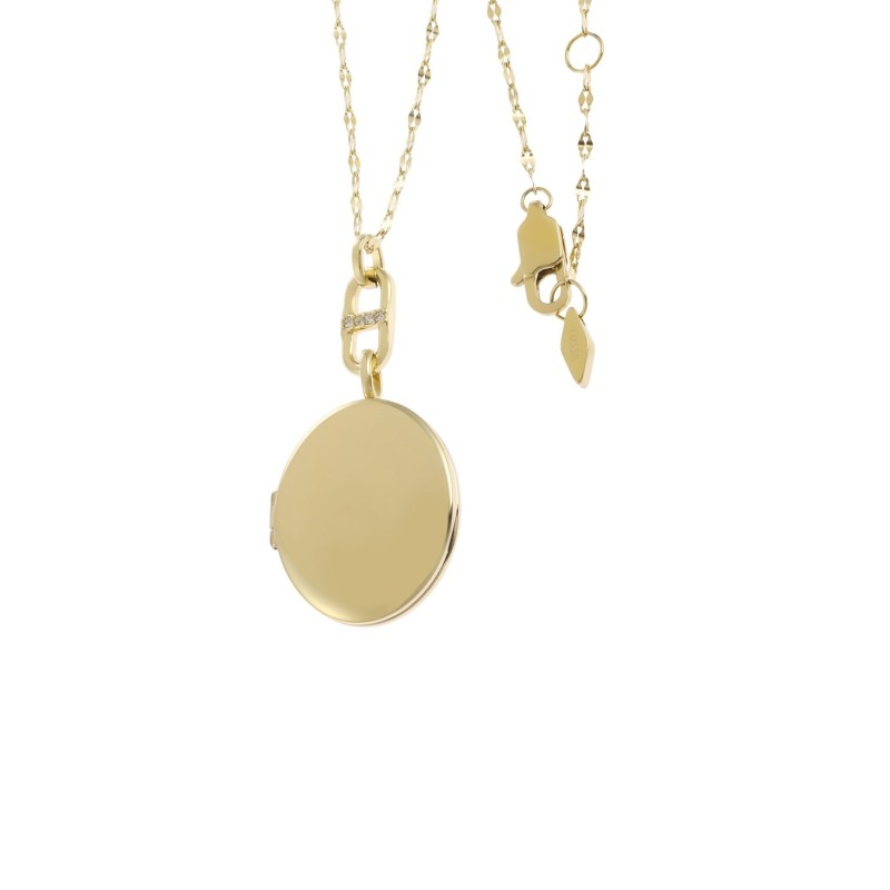 Collier Fossil Femme - Heritage Locket Collection - acier doré