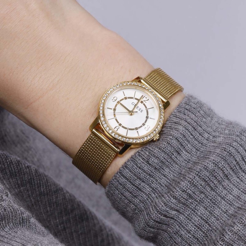 Montre Guess Femme - Melody Blanc - acier doré