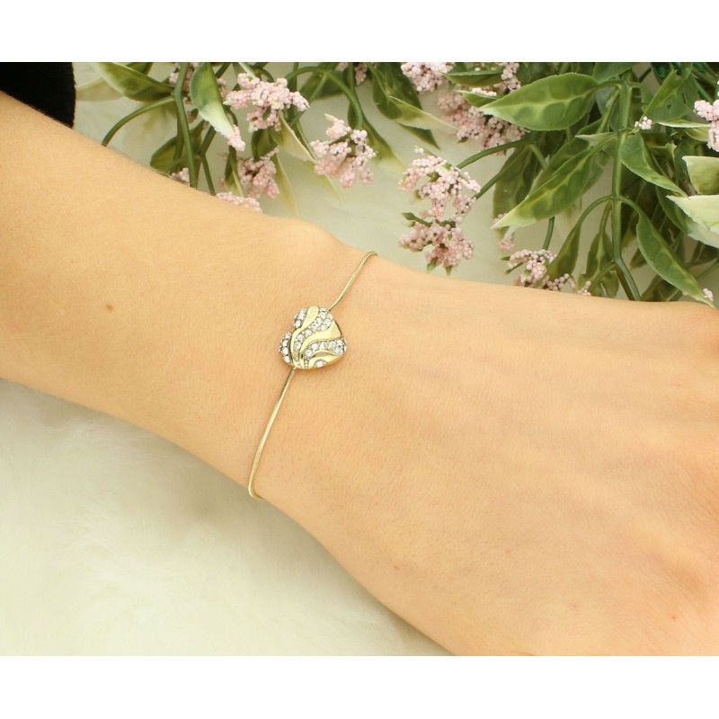 Bracelet Guess Femme - In My Heart - acier doré avec oxydes de zirconium