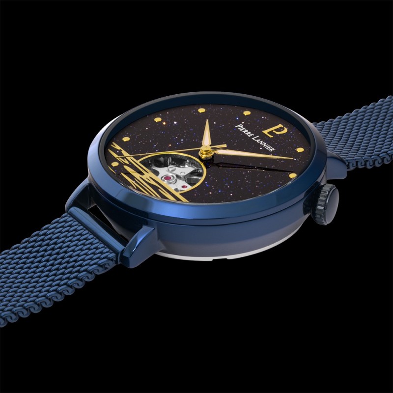 Montre Pierre Lannier Femme - Australe Bleu cadran bracelet milanais bleu