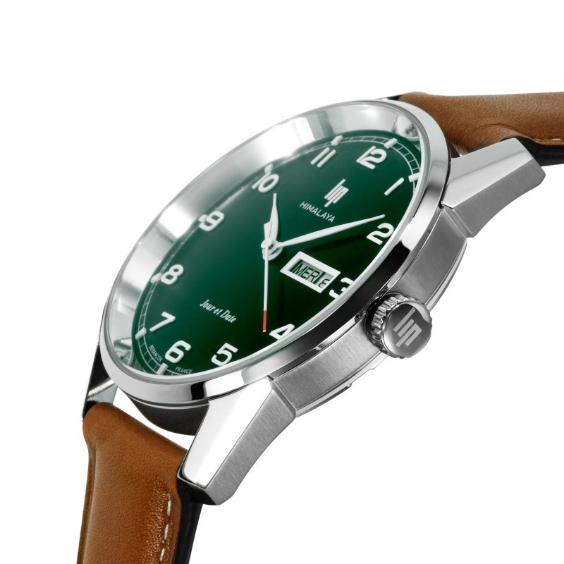 Montre Homme Lip - Himalaya - Cadran vert bracelet cuir marron