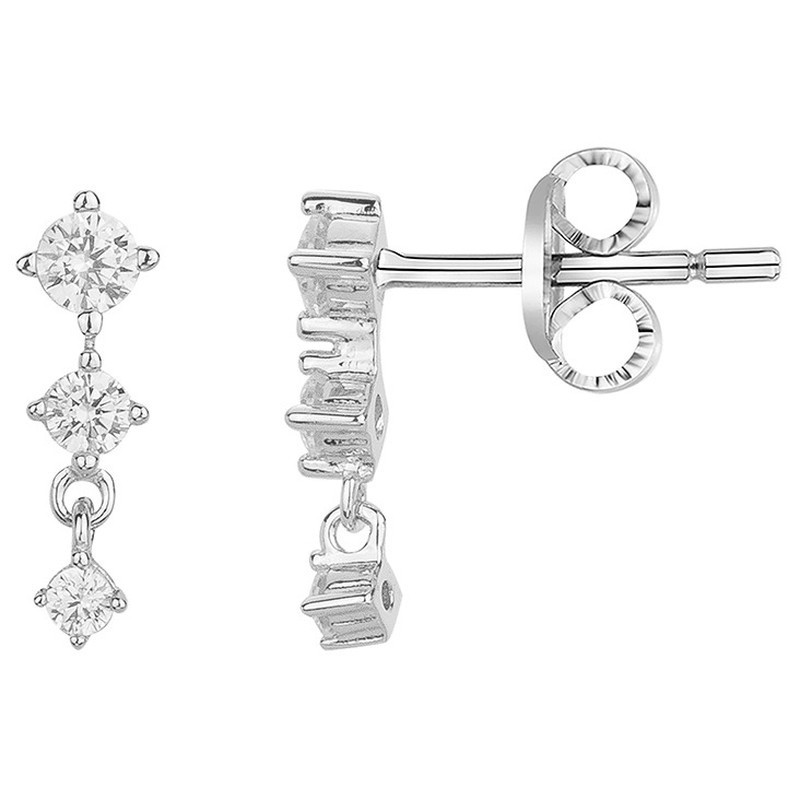 Boucles d'oreilles pendantes Femme Carador - Argent - Oxydes de zirconium blanc