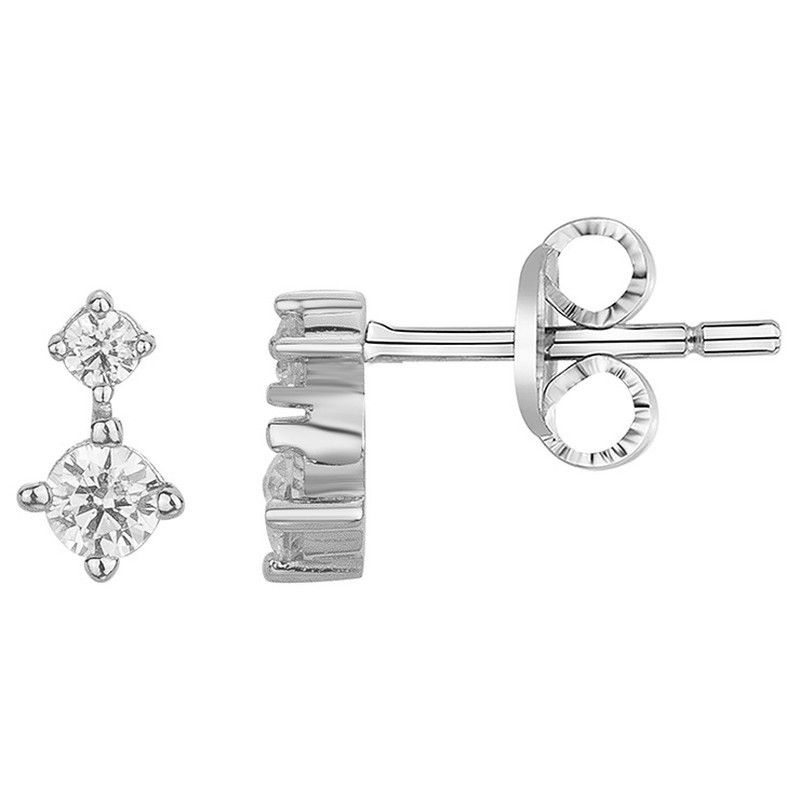 Boucles d'oreilles pendantes Femme Carador - Argent - Oxydes de zirconium blanc