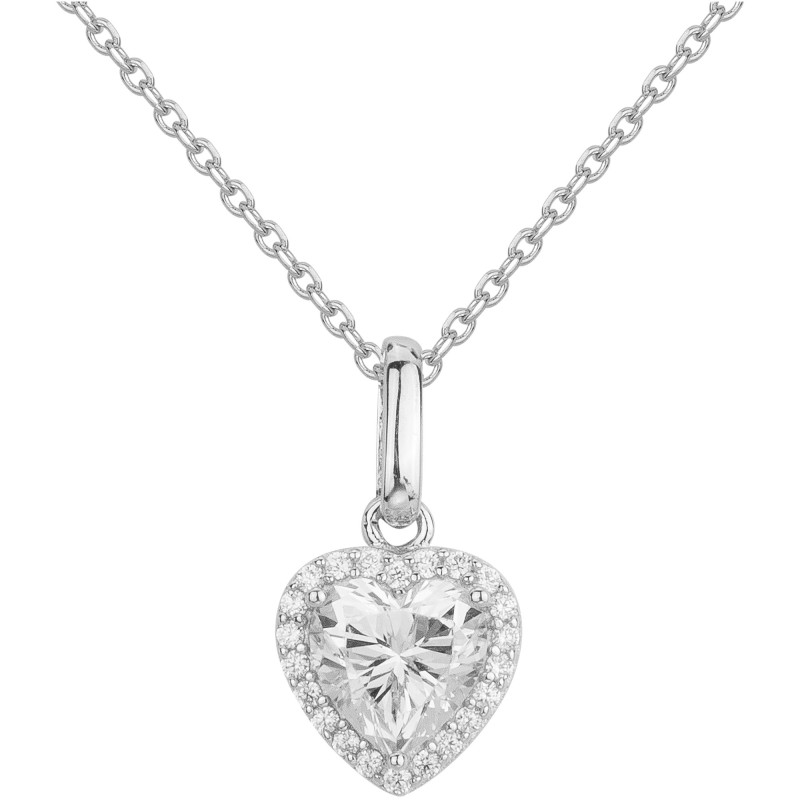 Collier Femme Carador - Argent - Oxydes de zirconium - Cœur