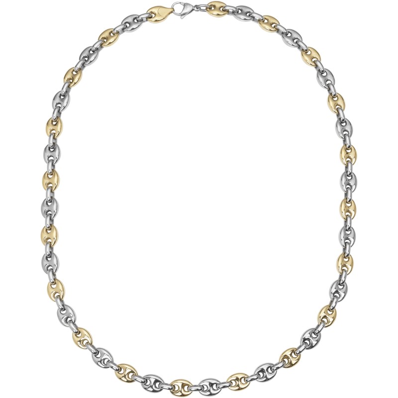 Collier Homme Phebus - Acier Bicolore - Grain de café