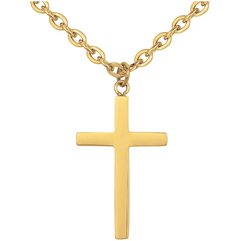 Collier Homme Phebus - Acier doré - Croix