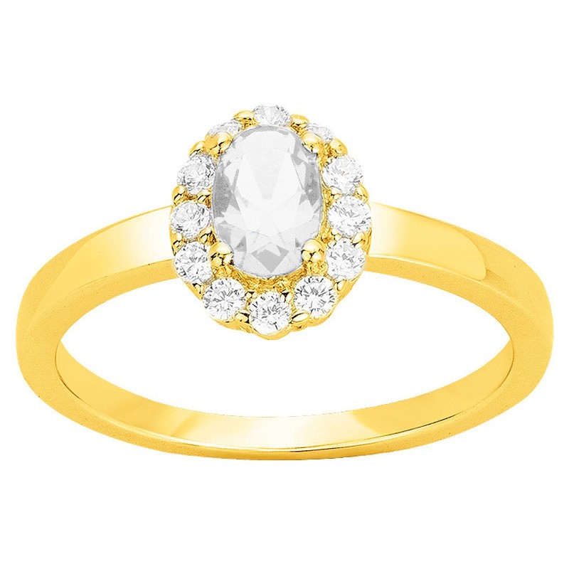 Bague Femme Carador - Plaqué or et oxydes de zirconium