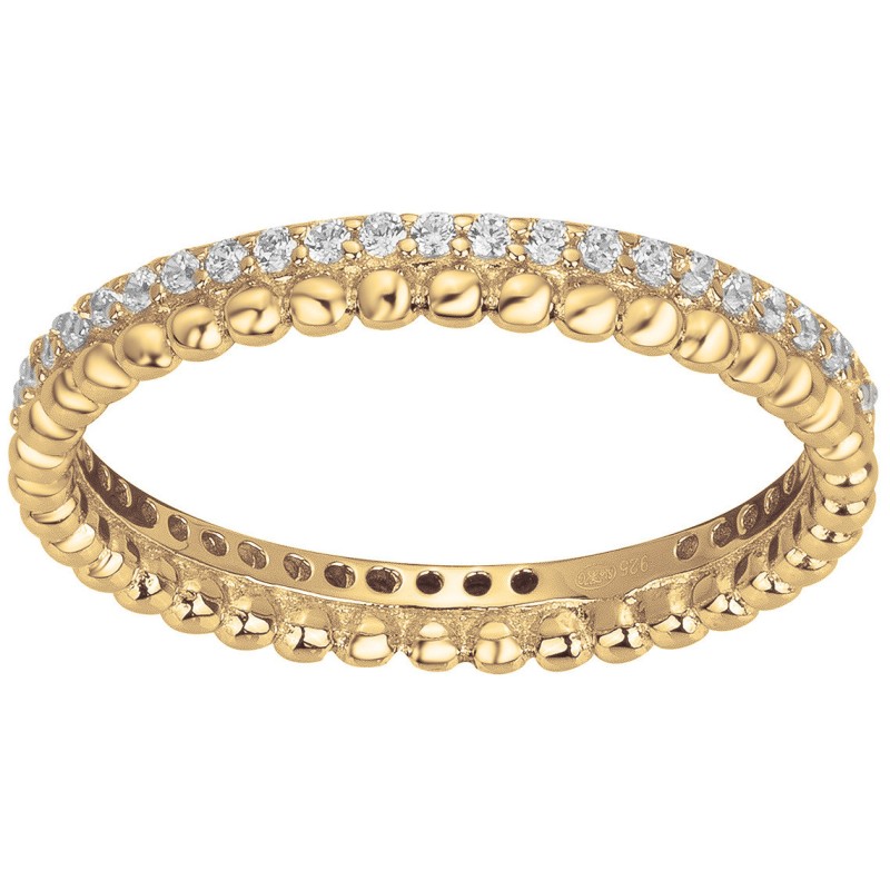 Bague type alliance Femme Carador - Plaqué or et oxydes de zirconium