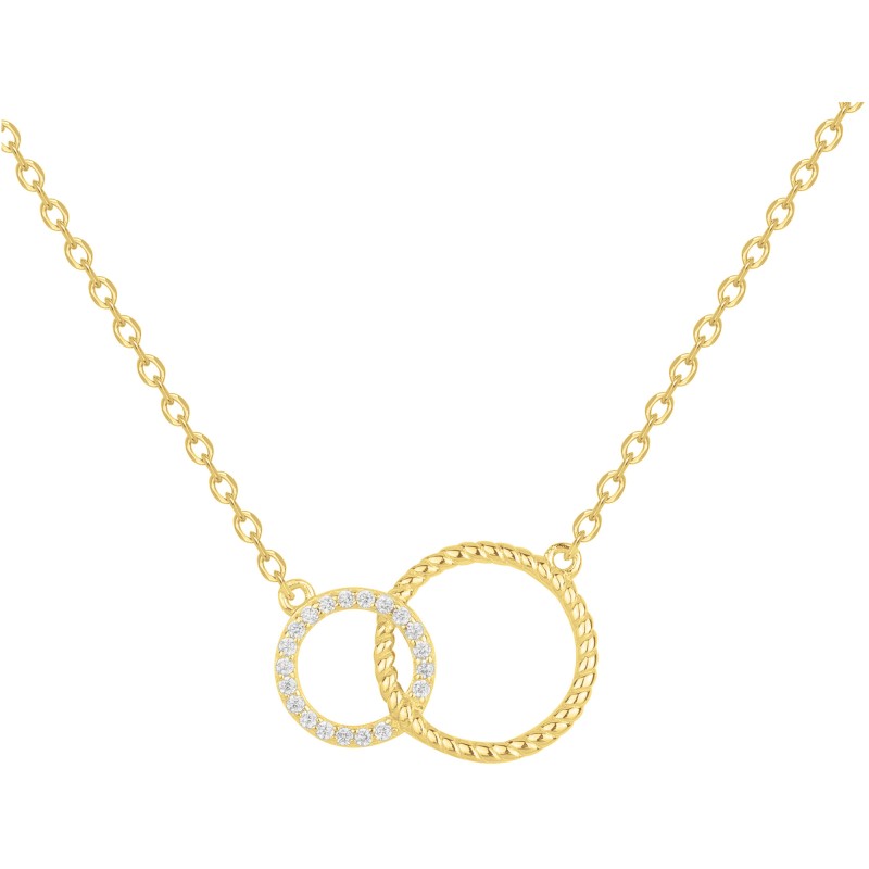 Collier Femme Carador - Plaqué or - Oxydes de zirconium - doubles cercles