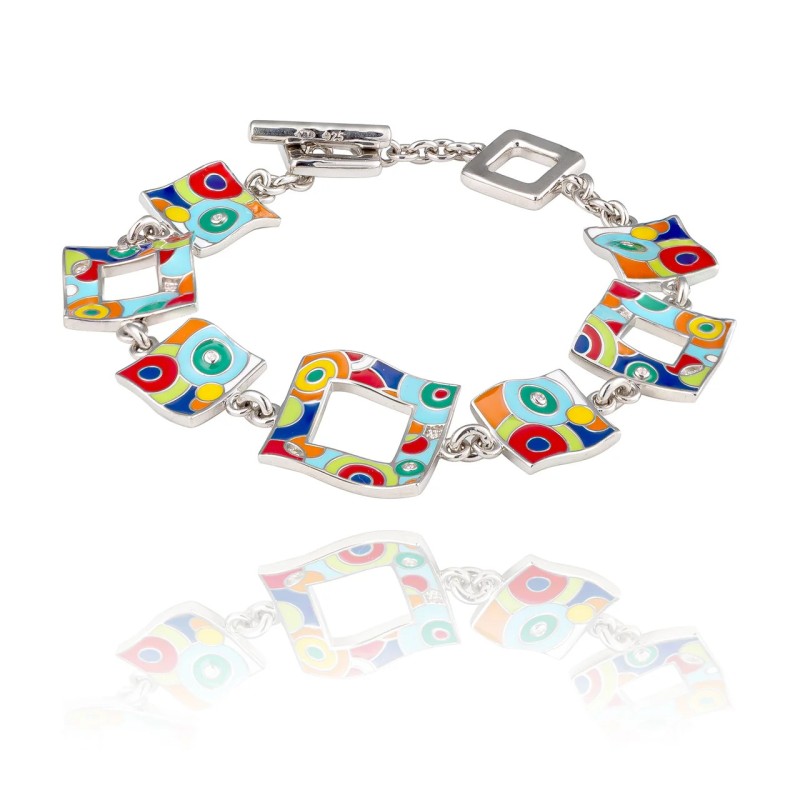 Bracelet Femme Una Storia - Bahia - Argent - Oxydes de zirconium et laque colorée