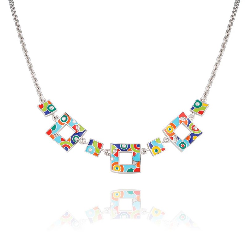 Collier Femme Una Storia - Bahia - Argent - Oxydes de zirconium et laque colorée