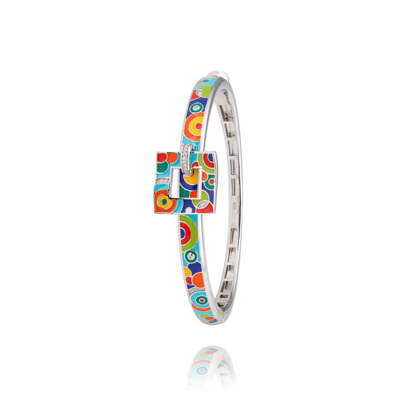 Bracelet Jonc Femme Una Storia - Bahia - Argent - Oxydes de zirconium et laque colorée