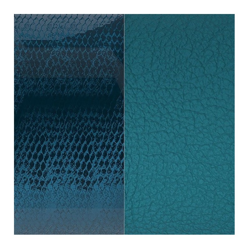 Cuir Manchette - Les Georgettes - 14 mm - Ecailles Bleues / Bleu