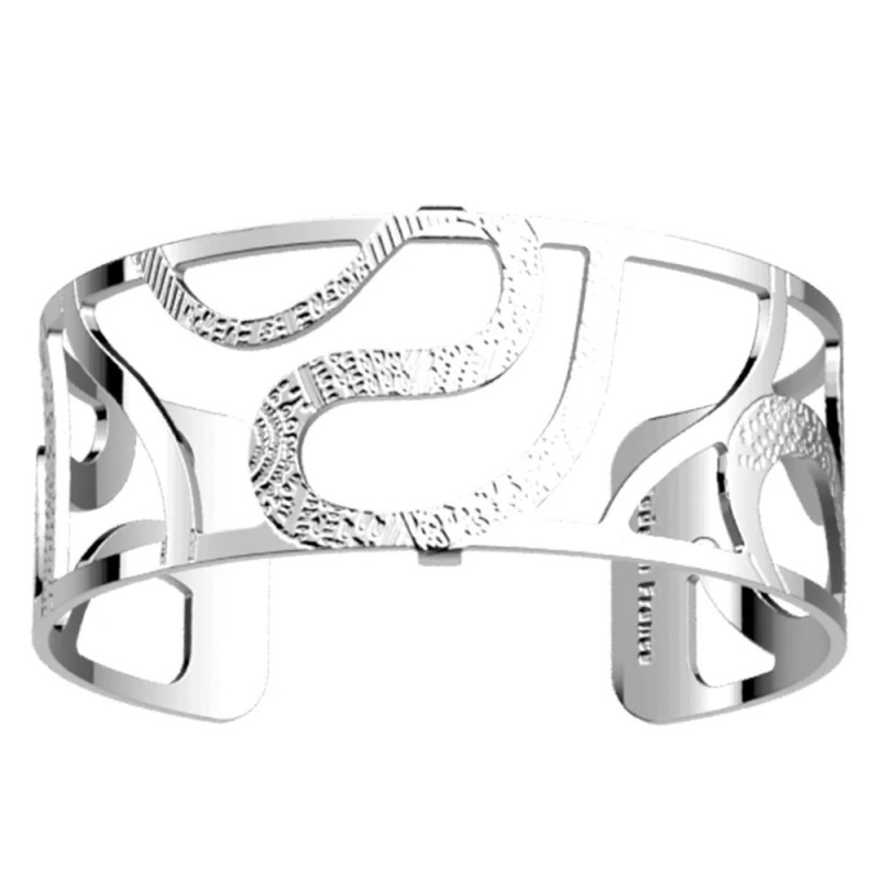 Manchette - Les Georgettes - Reptile - Laiton argenté - 25mm