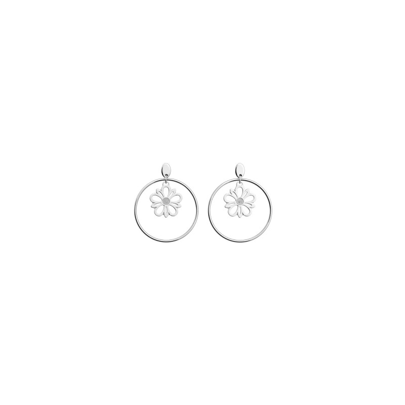 Boucles d'oreilles pendantes - Les Georgettes - Dahlia - argenté 16/32mm