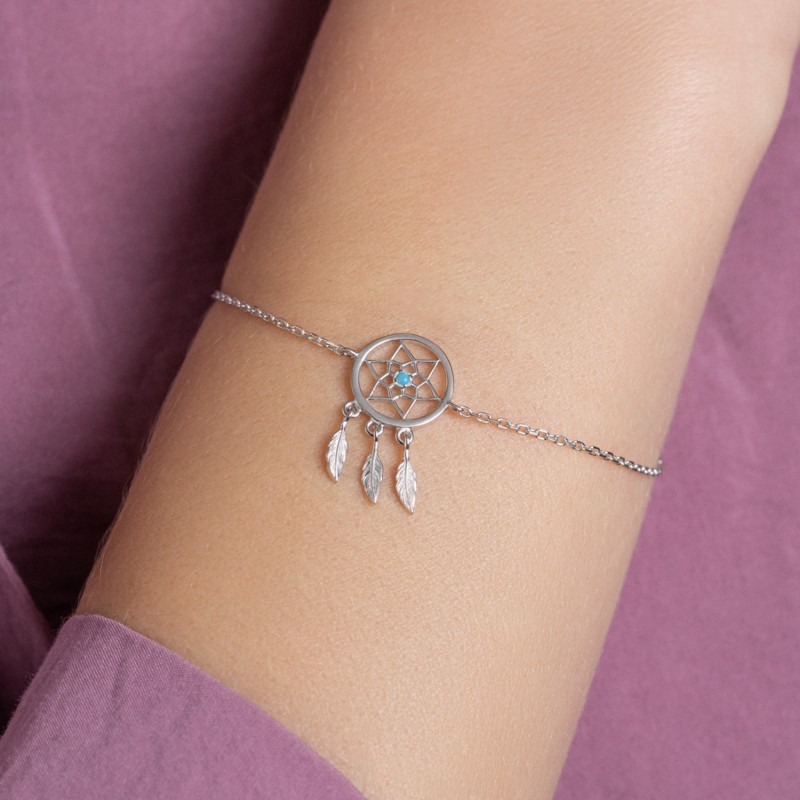 Bracelet Carador - Femme - Argent rhodié et pierre synthétique