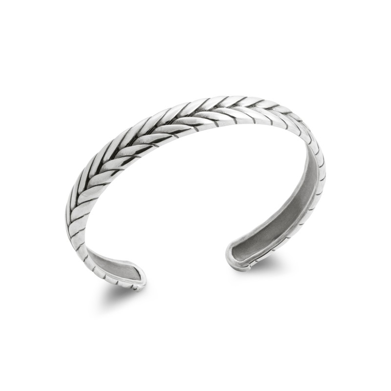 Bracelet Jonc Homme - Carador - Argent, motif cordon